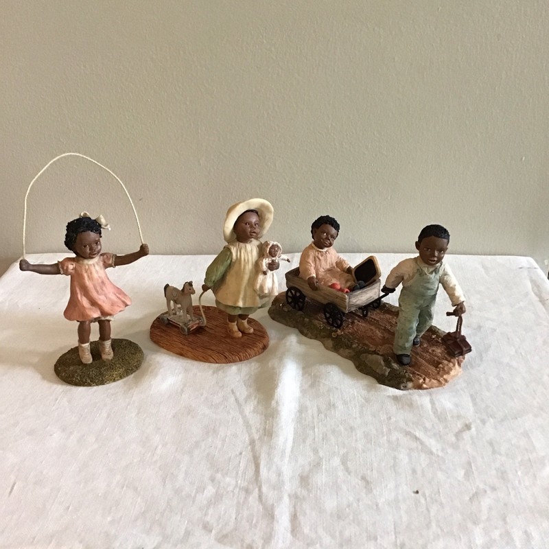 Set of 3 Holcombe black Figurines all God‘s children Dawn + Sammy & Leisha &Suzi