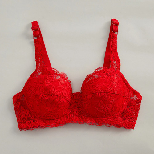 Reggiseno donna tinta unita fiocco decorazione push up ferretto pizzo con spalline regolabili - Foto 27 di 30