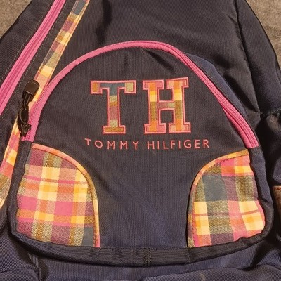 Vintage Tommy Hilfiger Women\'s Blue/ Pink Plaid Full Size Sling Backpack Vintage Tommy Hilfiger Women main image 2