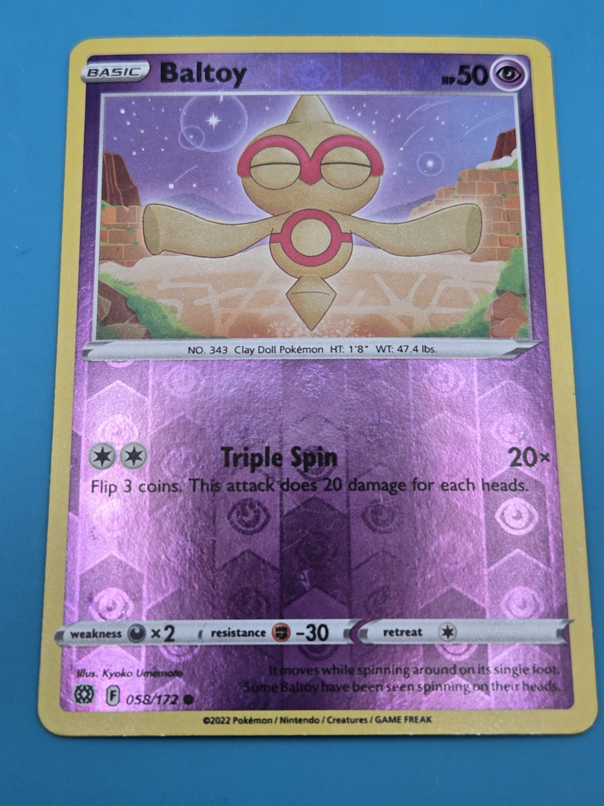 Baltoy 058/172 Reverse Holo Common Sword & Shield: Brilliant Stars Pokemon LP