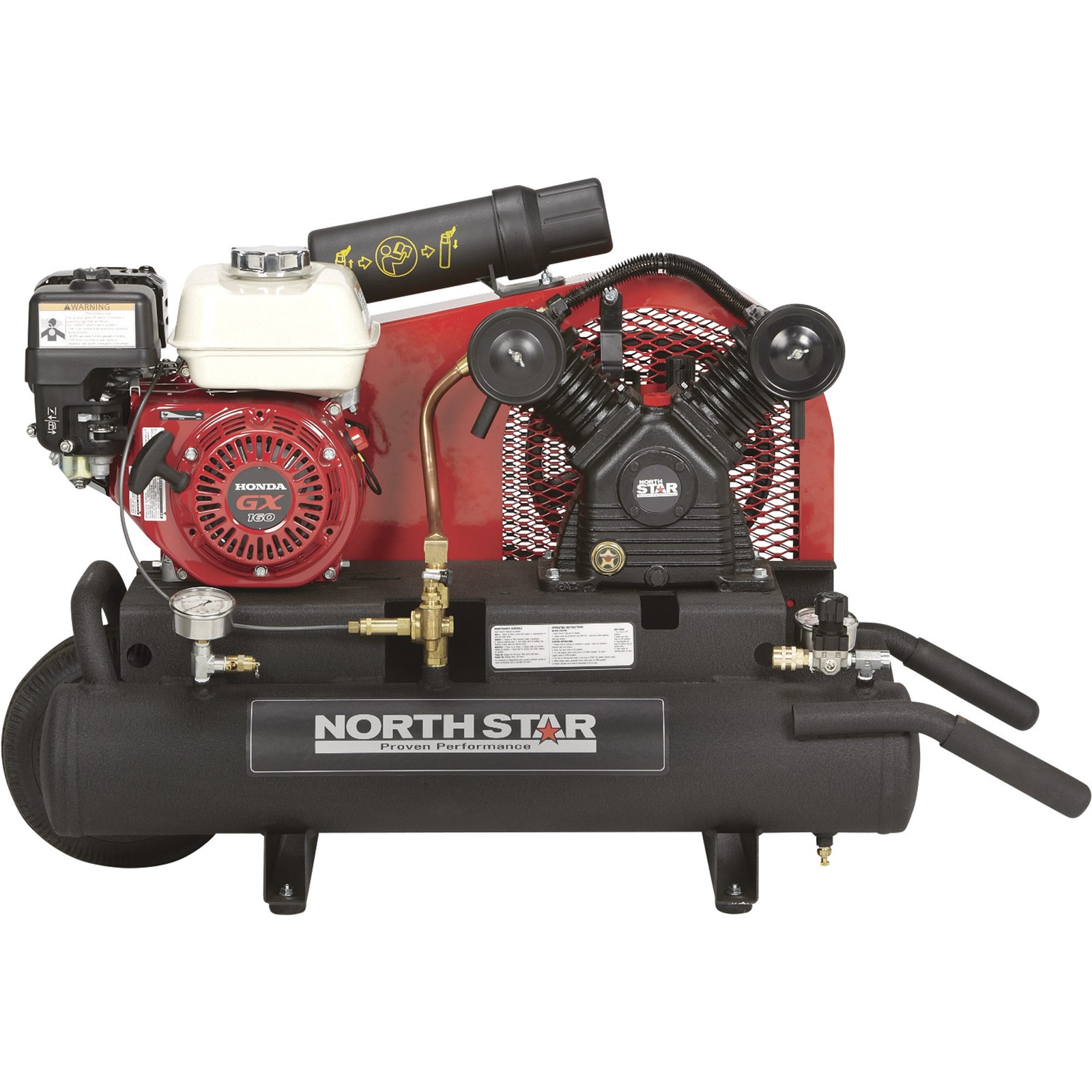 NorthStar Wheelbarrow Air Compressor, Gas-Powered Honda GX16