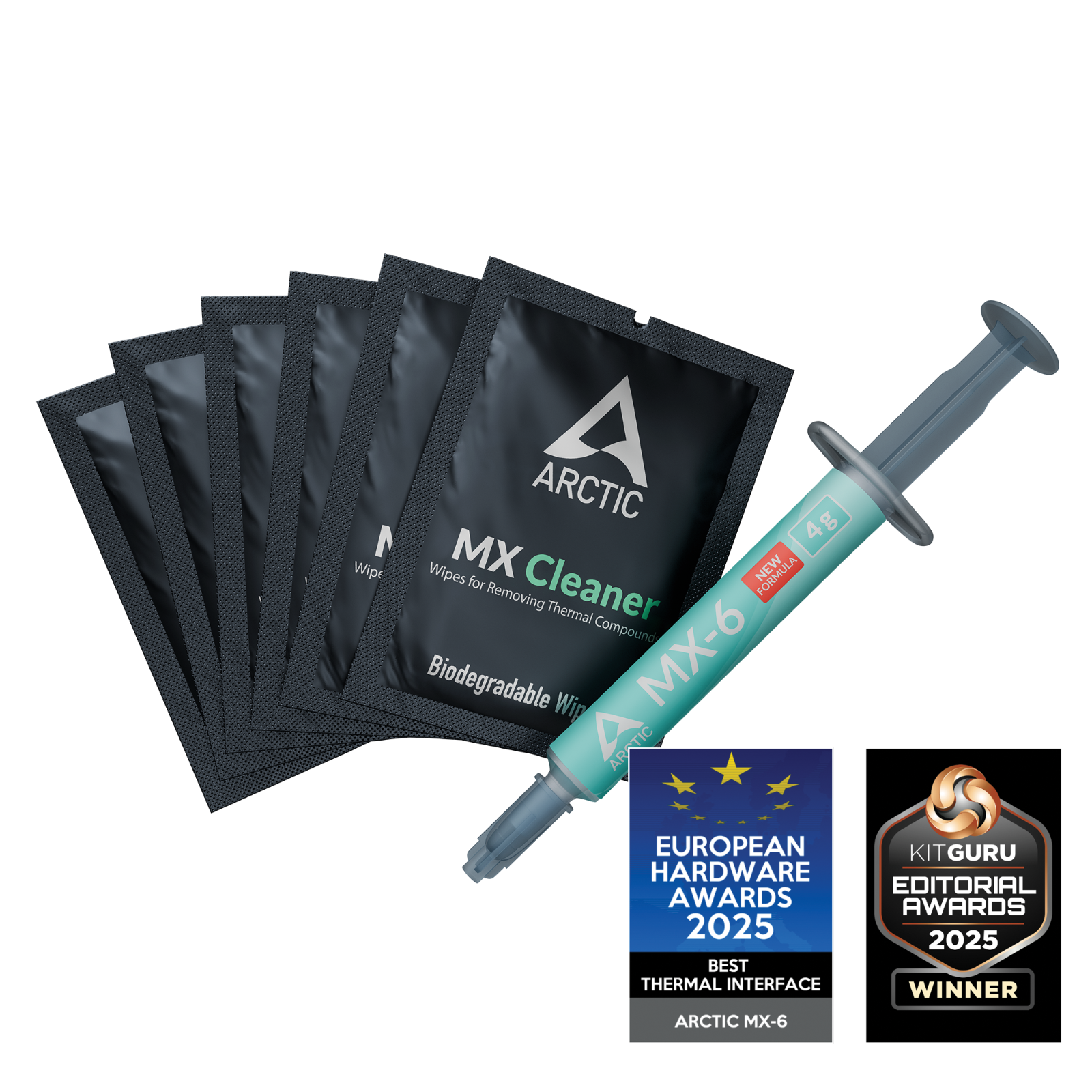ARCTIC MX-6 4g ULTIMATE Thermal Paste Compound & 6 MX Cleaners Wipes PC PS Xbox