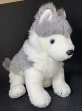 TY Classic Timber Siberian 15" Gray Husky Dog Wolf Plush Stuffed Animal Toy 1993