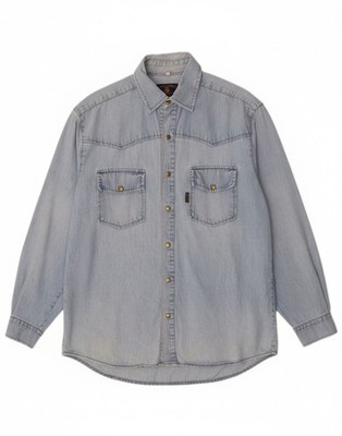 Armata Di Mare Mens Denim Shirt Medium Blue Cotton EB02
