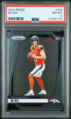 2024 PANINI PRIZM #309 BO NIX ROOKIE RC PSA 8