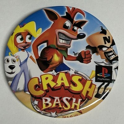 2000 Playstation 1 Crash Bandicoot Crash Bash 3'' Pinback Button Video Game