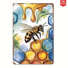 Honey Bee  Hive Retro Metal Sign Rustic Garden Farmhouse Decor for Bee Lovers