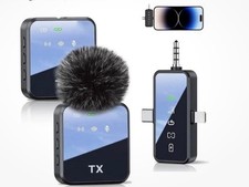 3-in-1 Mini Microphone for iPhone/Android/Camera For Live Streaming, open Box .