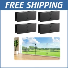 Heavy-Duty Black Glass Railing Clamp with No-Drill Installation - 180 Degree