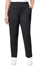 MONDETTA Women's Pintuck Straight Leg Pant Stretch Moisture Wicking XL Black