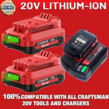For Craftsman V20 20Volt MAX Replacement Battery/Charger CMCB204 CMCB202 CMCB201