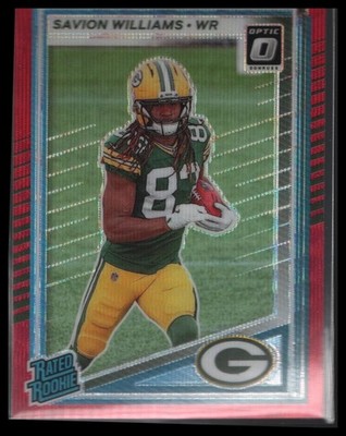 2025 Donruss #318 Savion Williams Optic Rated Rookies Preview Red Power
