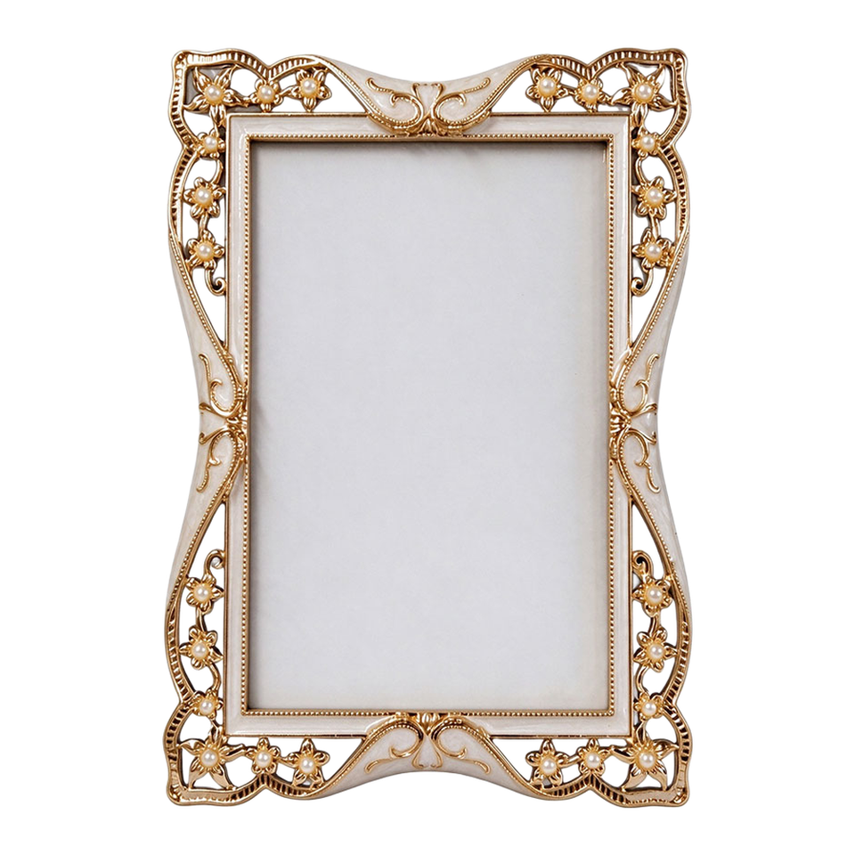 Rectangular Metallic Frame Decorative Rectangle Metal Photo Frame with Pearl Inlay for Living Room ...
