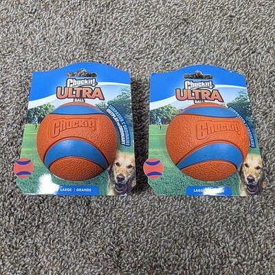 (2) Chuckit! Large Ultra Ball Dog Toy Fetch Floats Durable Rubber Chuck It 3'' 