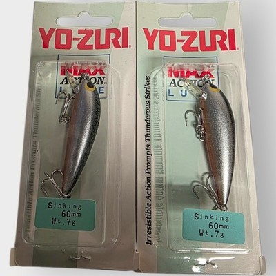 NEW Yo Zuri Max Action Lure Brand New Fishing SINKING SILVER Black LOT OF 2 NOS