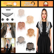 6 Pcs Lace Chapel Veils for Women, Floral Tulle Head Coverings, Mass Shawl Scarf