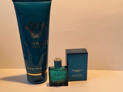 Versace Eros Eau de Toilette 5ml Parfum Miniatur Versace Eros Shower Gel 100ml