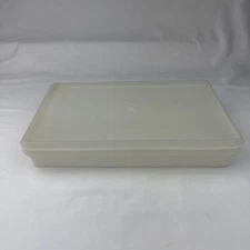 Vintage Tupperware Bacon Deli Meat Cheese Sheer Container #795 W/Lid 11 3/4 X 7"