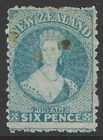 NEW ZEALAND 1871 6d pale blue,  mint no gum, tone marks. SG 136. Cat.£250.