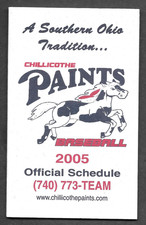 2005 Chillicothe Paints Baseball Pocket Schedule (Frontier League)