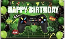 Blulu Video Game Happy Birthday Backdrop Game on Birthday Banner Level up Gaming