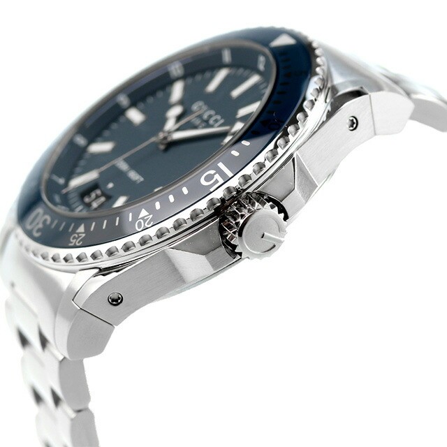 Unused GUCCI Dive YA136203 Blue Stainless Quartz 200M Sapphire Men 