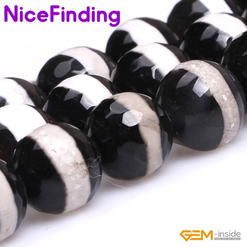 10mm Agate Natural Stripped Round Gemstones Beads Jewelry Making 15'' Faceted - Picture 3 of 19