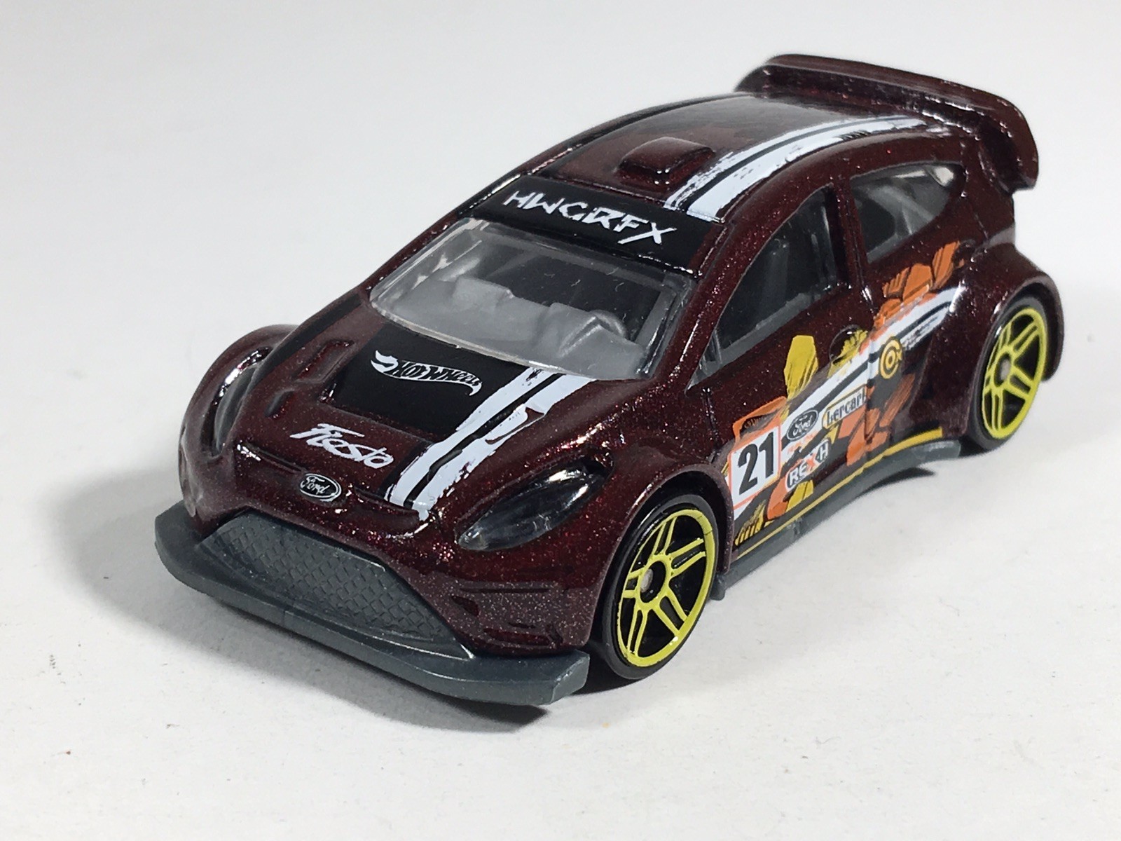 Hot Wheels 2015 '12 Ford Fiesta Dark Red HW Off-Road Road Rally Malaysia Loose