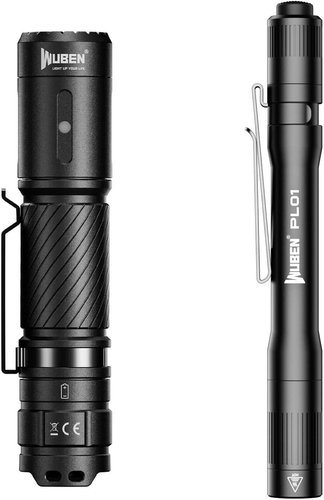 WUBEN C3 Flashlight 1200 High Lumens Rechargeable Flashlights Bundle PL01 Pen Li