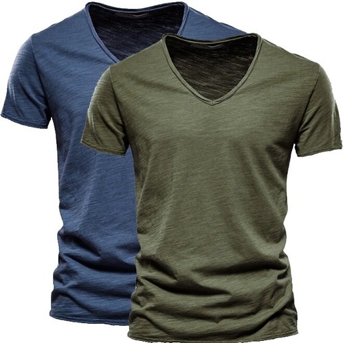 MONCLER MAGLIA SCOLLO T-shirt slim fit V-neck sizeL logo cotton