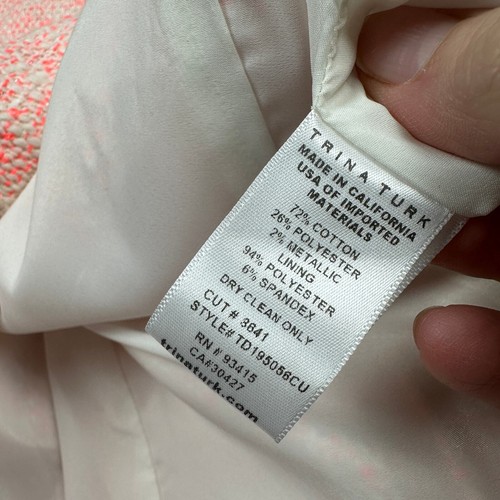 Nuevo con etiquetas Vestido Trina Turk Coral Blanco Tweed Preppy Costero Manga Corta 10 - Imagen 16 de 17