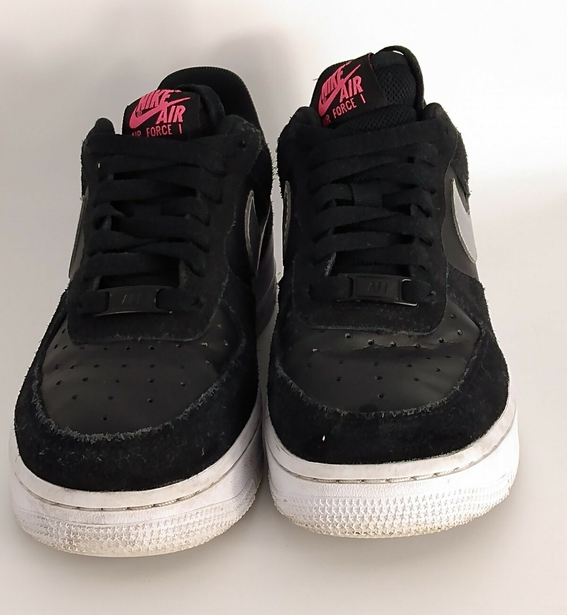 Women's Nike Air Force 1 LE Casual Black Pink Blast Silver