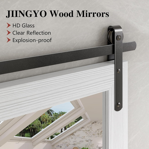 Farmhouse Bathroom Mirror, 40X26 Inch White Vanity Mirror for Wall, Wood Framed - Bild 3 von 7