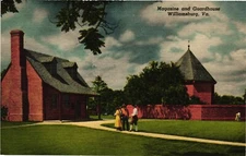 c1930 Magazine And Guardhouse Williamsburg Virginia VA Linen Vintage Postcard