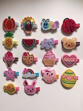 Lot of18 Baby Girls Embroidered Fabric Hair Clip Accessories for Holidays/Party