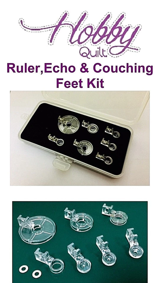 Clear Plastic Ruler Foot, Echo Feet & Couching Feet Kit (7 Feet)  Package - Image 4 of 4
