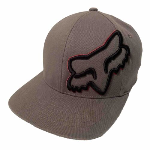 Fox Racing Hat Gray Black Adult Size L/XL Flex Fit Cap Motor Cross Black Red Fox - Picture 1 of 7