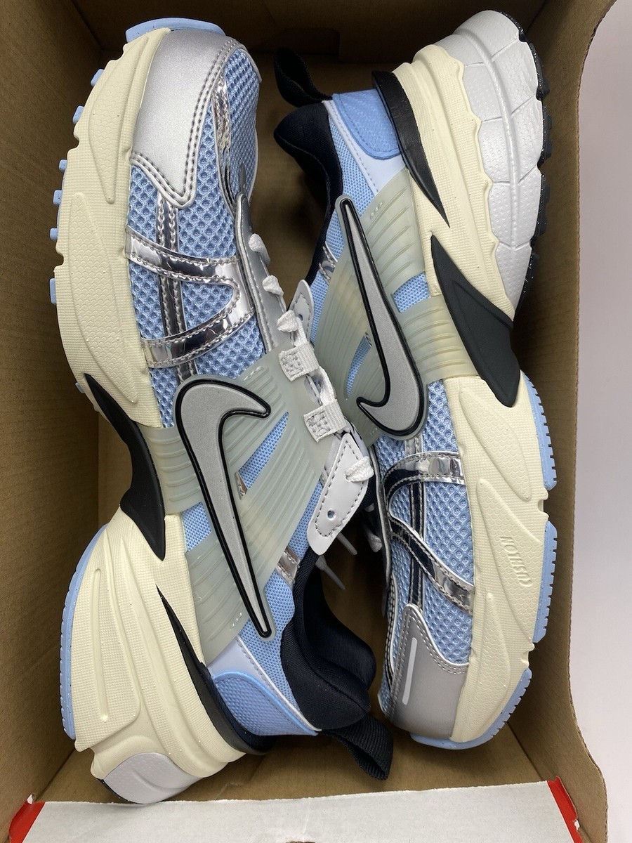 ミルクティー1222 Nike W V2K Run Psychic Blue Metallic Silver Shoes (HF1876