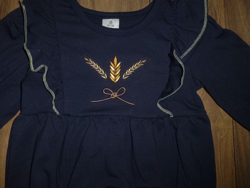 NEU Boutique Baby Mädchen Jungen Ernte Weizen Langarm Strampler Body Overall - Bild 3 von 5