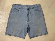 Vintage Wrangler Mens Blue Jean Work Shorts Size 42 Made In USA Distressed