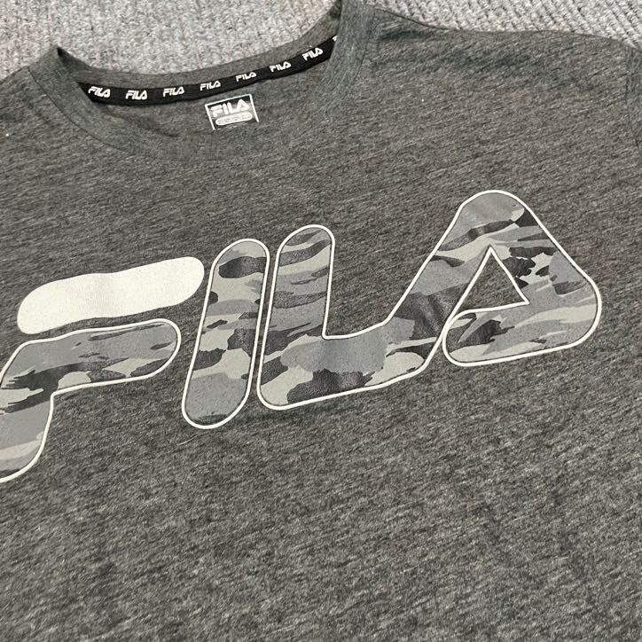 T shirt Fila da uomo collo small crew manica corta grigio sportivo