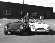 CARROLL SHELBY AC COBRA SPORTS CAR AUTO RACING 8.5X11 PHOTO AUTOMOBILIA ICONIC