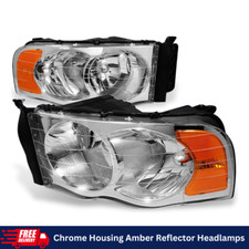 Headlight Assembly For Dodge Ram 25003500 2003-2005 - Chrome Housing Headlamps