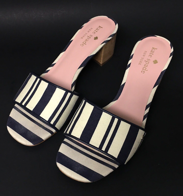 KATE SPADE New York Cambrey Stripe Canvas Mule Heeled  display picture 1