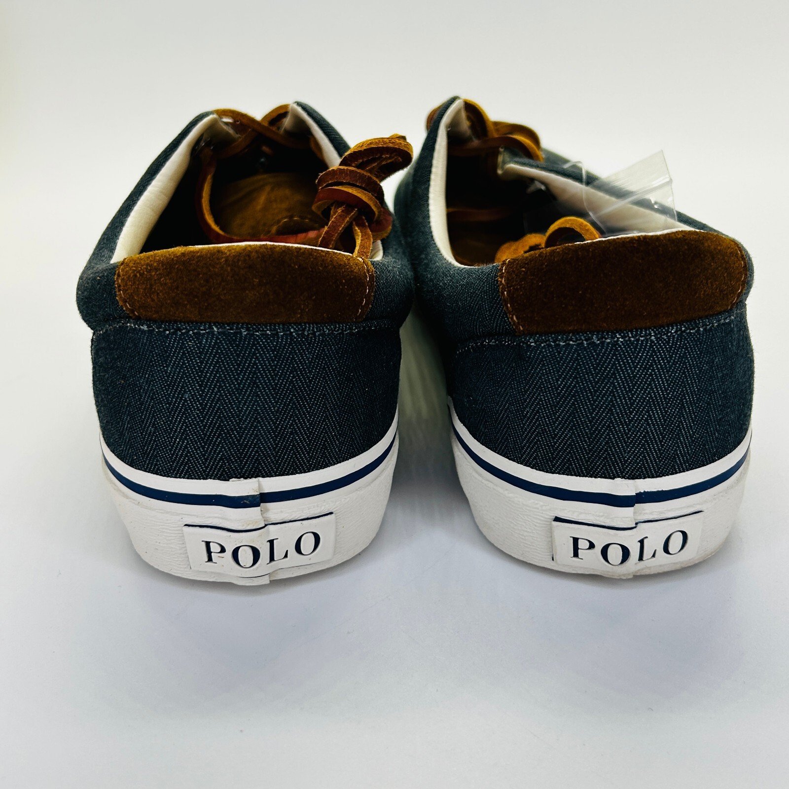 Polo Ralph Lauren Keaton Pony Sneaker taglia 7 5 Chambray scarpe a spina di pesce