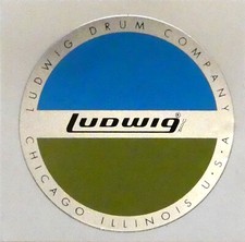 Ludwig Blue & Olive Round Stand Decal Drum Set Stand Repro