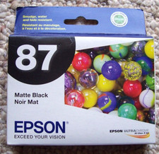 Genuine Epson 87 T087820 Matte Black Ink Cartridge Expiration Date 07/2015