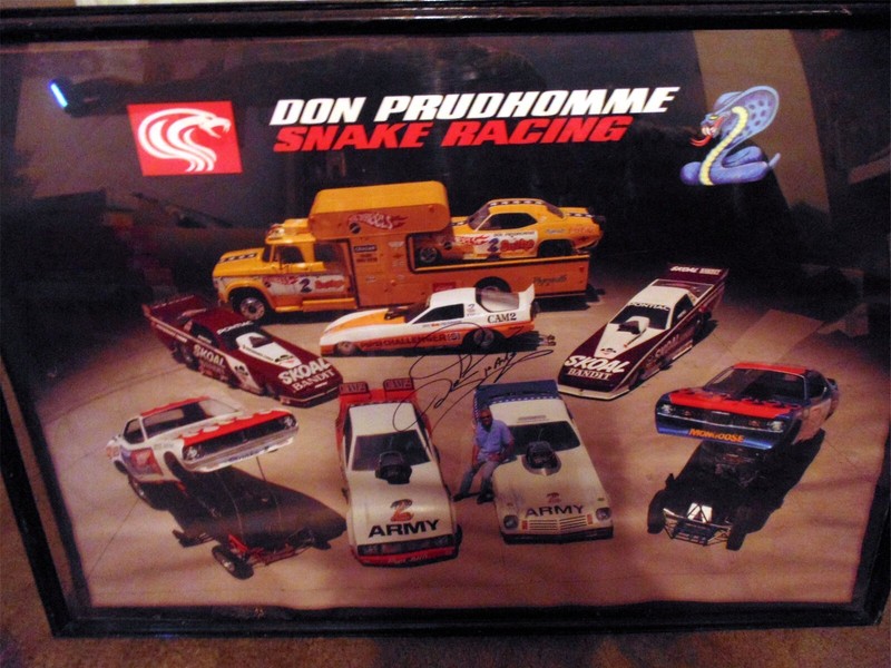 VINTAGE 2000 SNAKE RACING 24X36 POSTER SIGNED BY DON PRUDHOMME