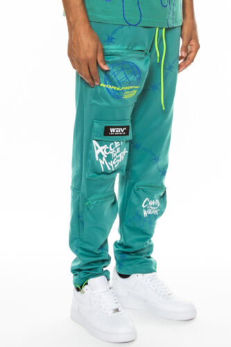 Herren Freizeithose Streetwear schmale Passform Hose Cargo Jogger Hip Hop Grafik Hose - Bild 29 von 32