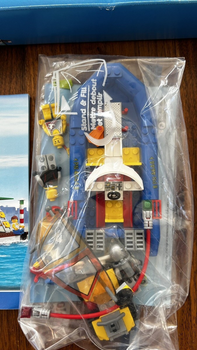 Lego City 4644 Marina boat, quad, cafe, surf shop In Box. Appears
